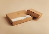 brown cardboard box on white table