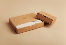 brown cardboard box on white table
