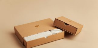 brown cardboard box on white table