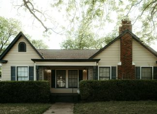 a house with a brick chimney