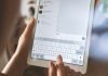 person using white iPad